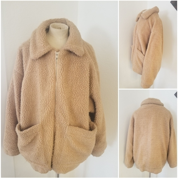 I AM GIA S Borg Sherpa Teddy Zip Up Jacket Coat - Picture 3 of 10
